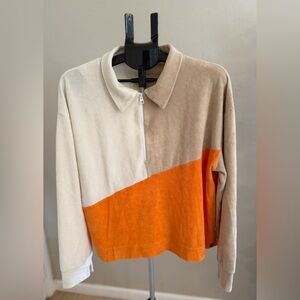 KULE Tri-Tone Zip-Up Sweatshirt